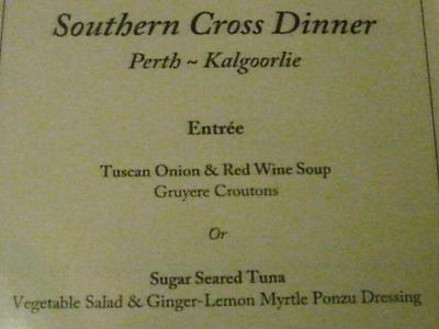Southern Cross Dinner メニュー Entree