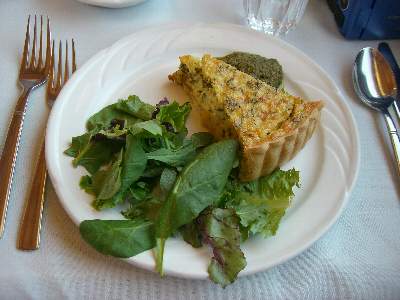 Feta, Onion & Parsley Tart / Basil Pesto & Salad Greens