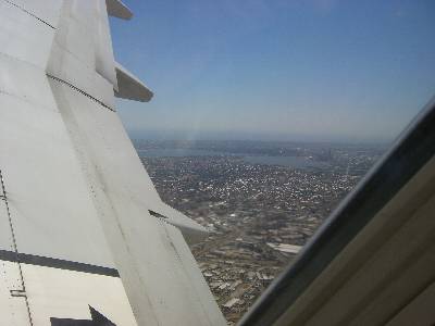離陸した飛行機から見た Perth の街